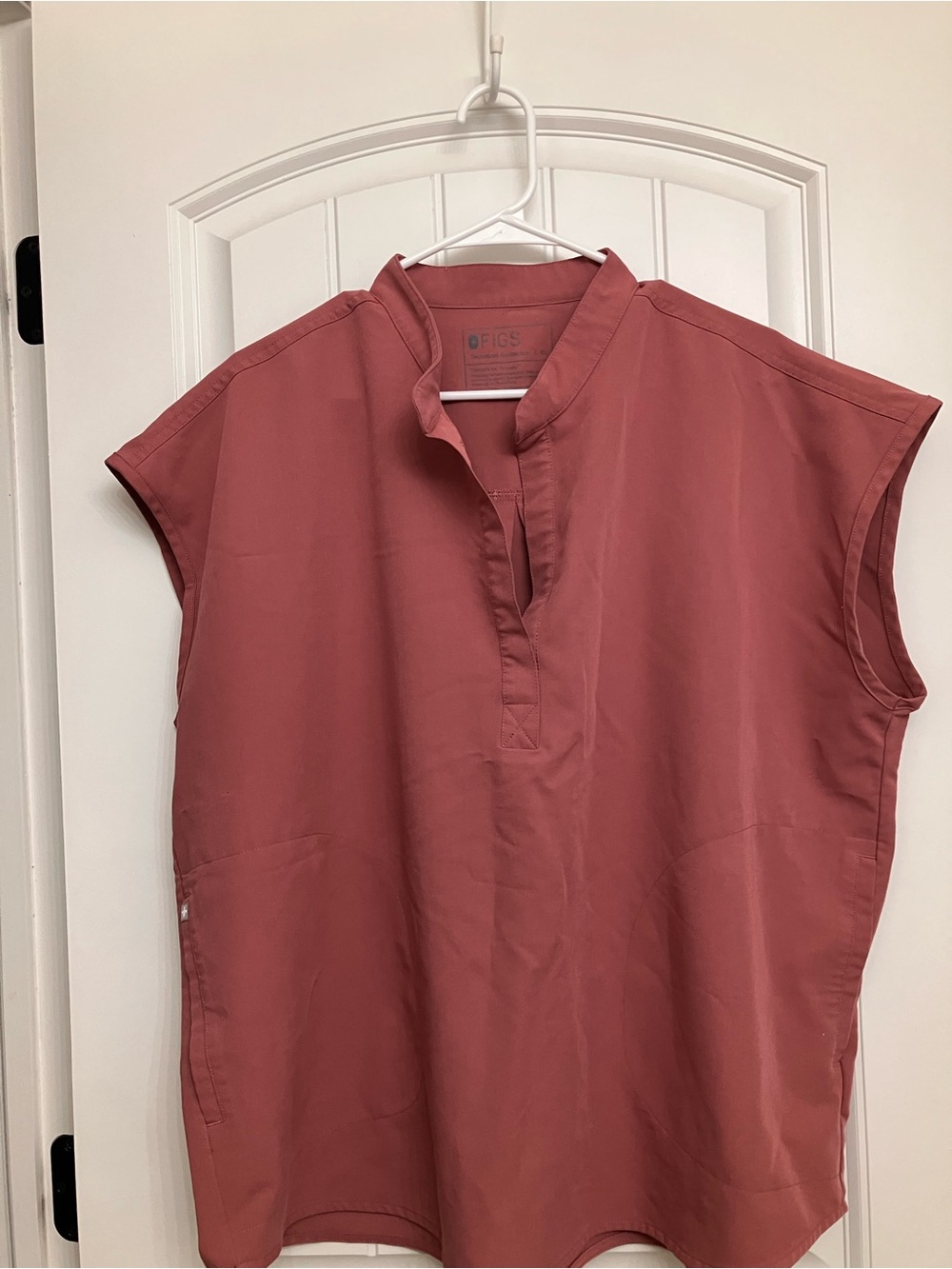 FIGS Dusty Rose V-Neck Scrub Top